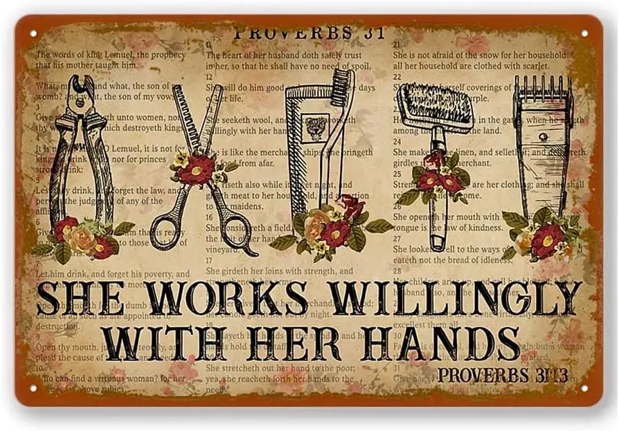 Catchphrase Works Willingly With Hand Dog Grooming Vintage Tin Sign Wall Decor For Wall Art Pub Bar Decor Coffee Cup Signs Size