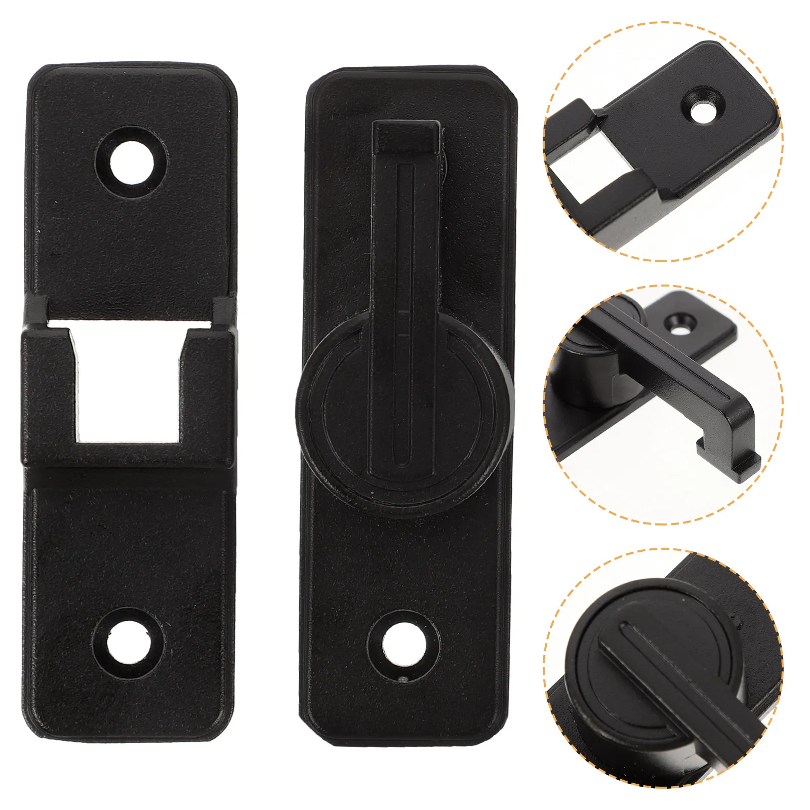Barn Door Lock 90 Degree Rotatable Screen Door Latch Secure Sliding Gate Lock Hasp for Bathroom Cabinets Barn Doors Windows and