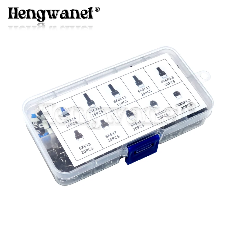 100/180/200PCS 6x6mm Micro Push Tact Switch Kit 6x6 Mini tactiele Toggle Touch Button PCB Momentary 4pin Drukknop