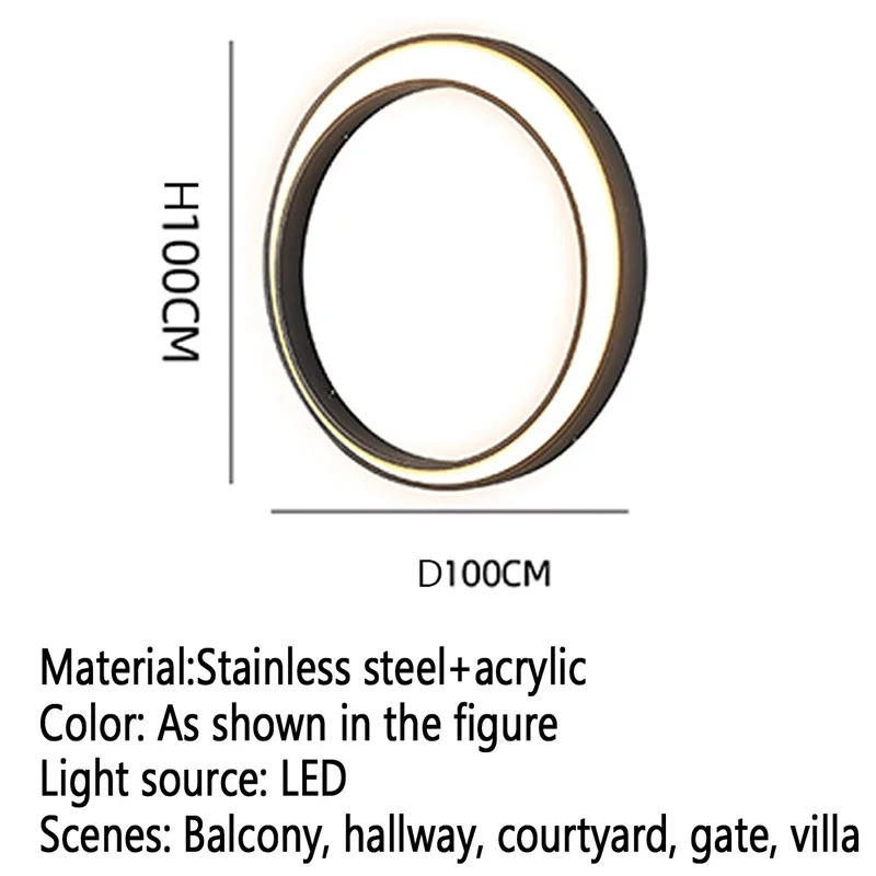 屋外LEDウォールライト,シンプルな電気ウォールライト,円形,防水,バルコニー,廊下,パティオ,ヴィラ,ゲート,ホテル