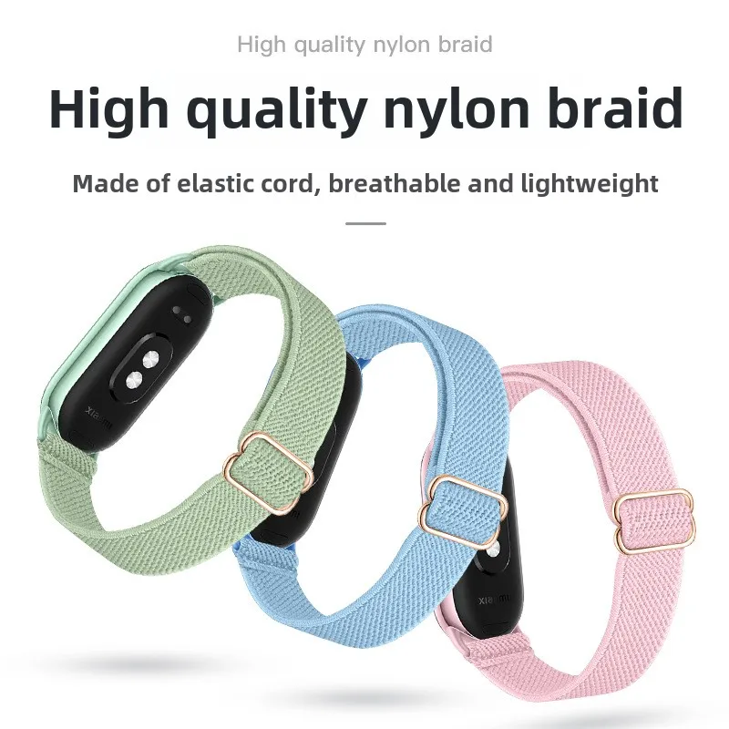 النايلون حلقة حزام ل Xiaomi الذكية الفرقة 9 8 حزام الساعات استبدال NFC مطاطا معصمه ل Xiaomi الذكية الفرقة 9 8 Correa سوار