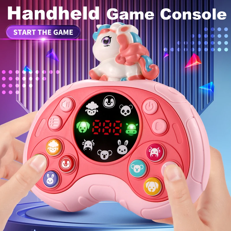 Children's stress-relieving animal quick push game console Whac-a-mole logical thinking toy to break through levels
