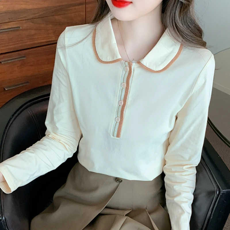 Dropshipping Females Blusas Mujer Fashion Elegant Long Sleeves Tops Chiffon Blouses and Tops Solid Button Office Ladies Pullover