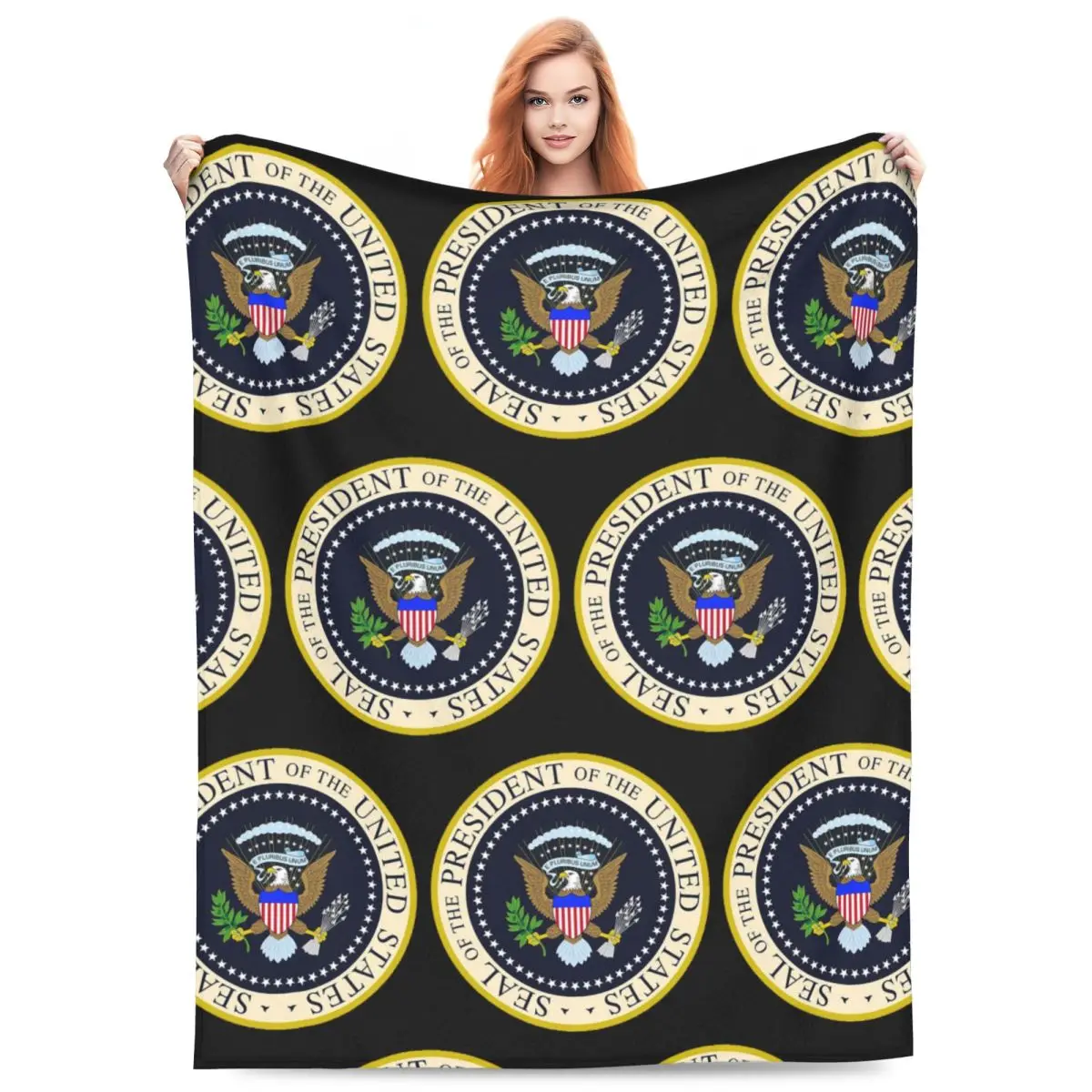 Seal Of The President Of The United States Blankets Flannel Sofa Throw Blanket Warm for Home Bedroom Throws Bedspread Quilt