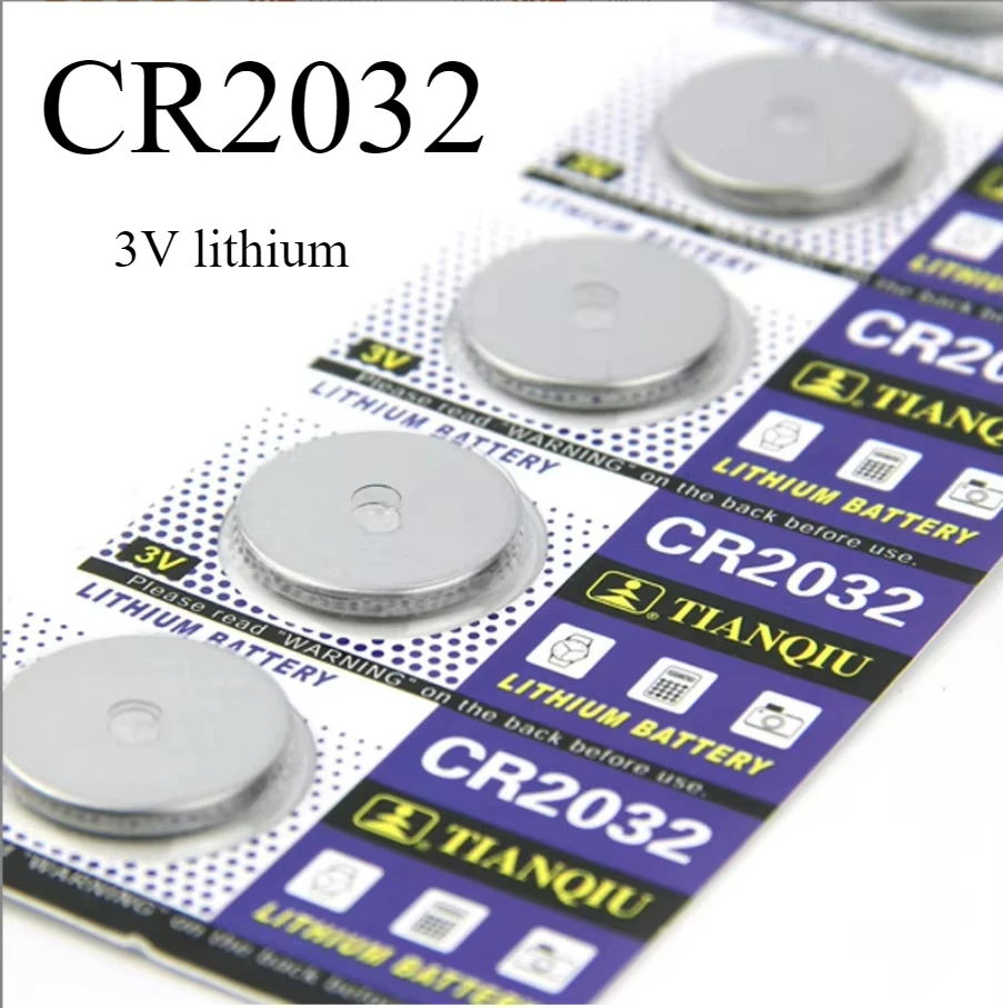 TIANQIU CR2032 Battery DL2032 ECR2032 BR2032 2032 CR 2032 3V Lithium Button Cell Coin Battery Long Lasting for Watch Remote