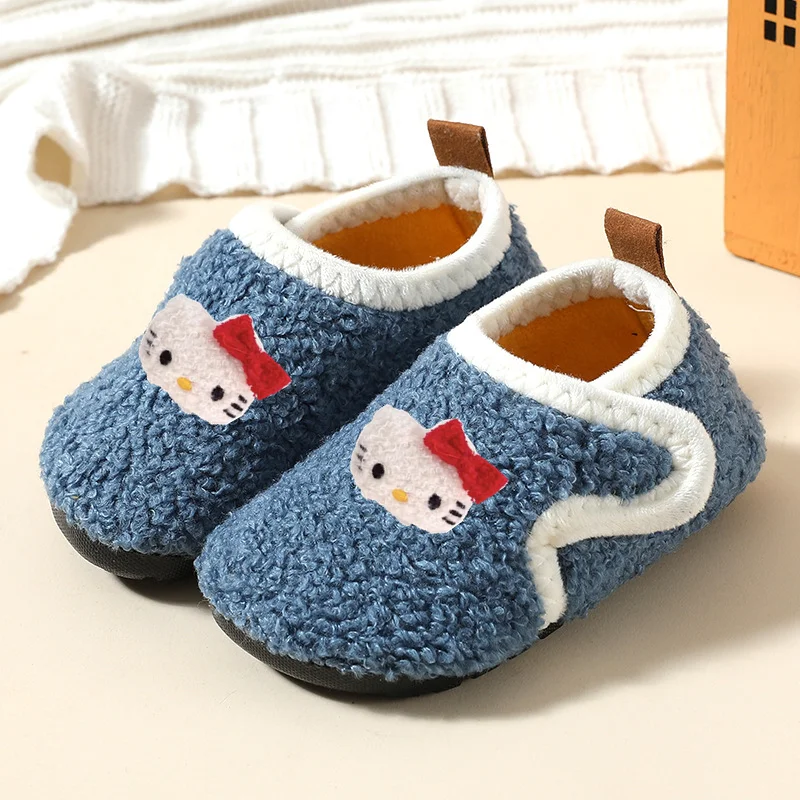 

hello kitty Autumn Winter Children Cotton Slippers Velvet Non-slip Soft Sole boy girl Baby Toddler Cotton Casual Shoes Indoor