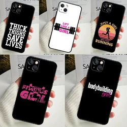 피트니스 소녀 체육관 케이스 iPhone 14 13 12 11 16 15 Pro Max 미니 커버 X XR XS 8 7 14 16 15 Plus 액세서리
