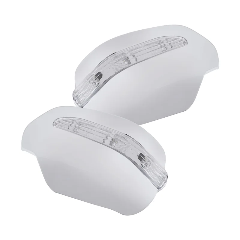 

NEW-For Toyota Hilux Vigo 2005-2011 Silver Chrome Rearview Side Door Mirror Cover Cap With LED Turn Signal Light Lamp