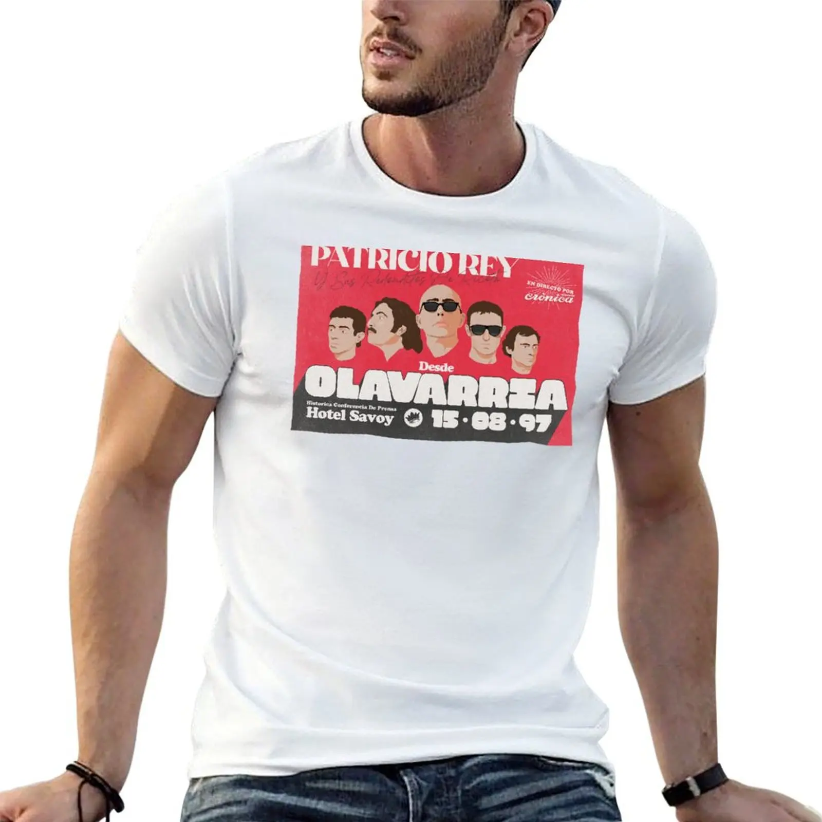 Camiseta Patricio Rey: Olavarria 97', camiseta para hombre, camisetas divertidas 100% de algodón, camisetas de algodón para hombre, camiseta de algodón