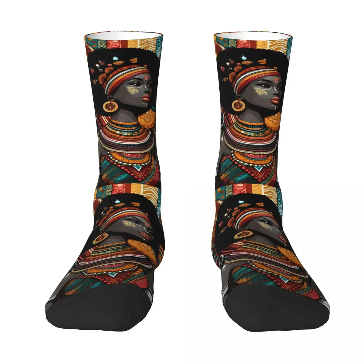 African Women Sock Printed Man Polyester