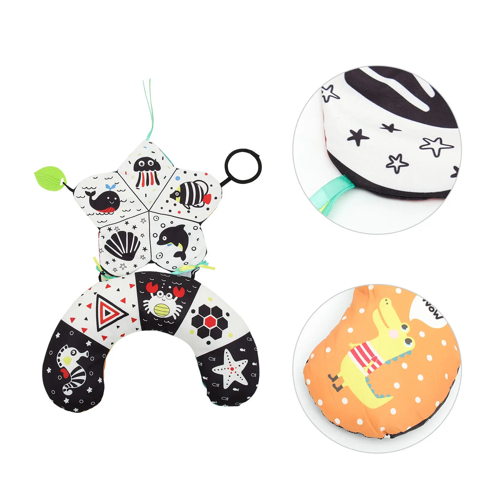 

Подушка для тайм-тайм-тайтинга (Tummy Time) с высоким контрастом для младенцев и малышей, развивающая игрушка из хлопка, безопасный аксессуар для раннего развития