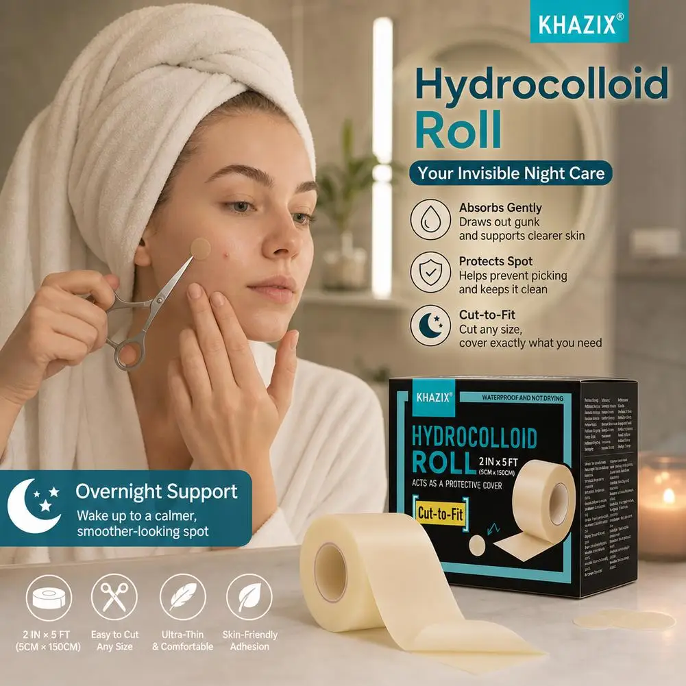 Hydrocolloid Acne Pimple Patch Roll 5cm X 1.5m Cut-to-Size Waterproof Blemish Care Face Skin Care