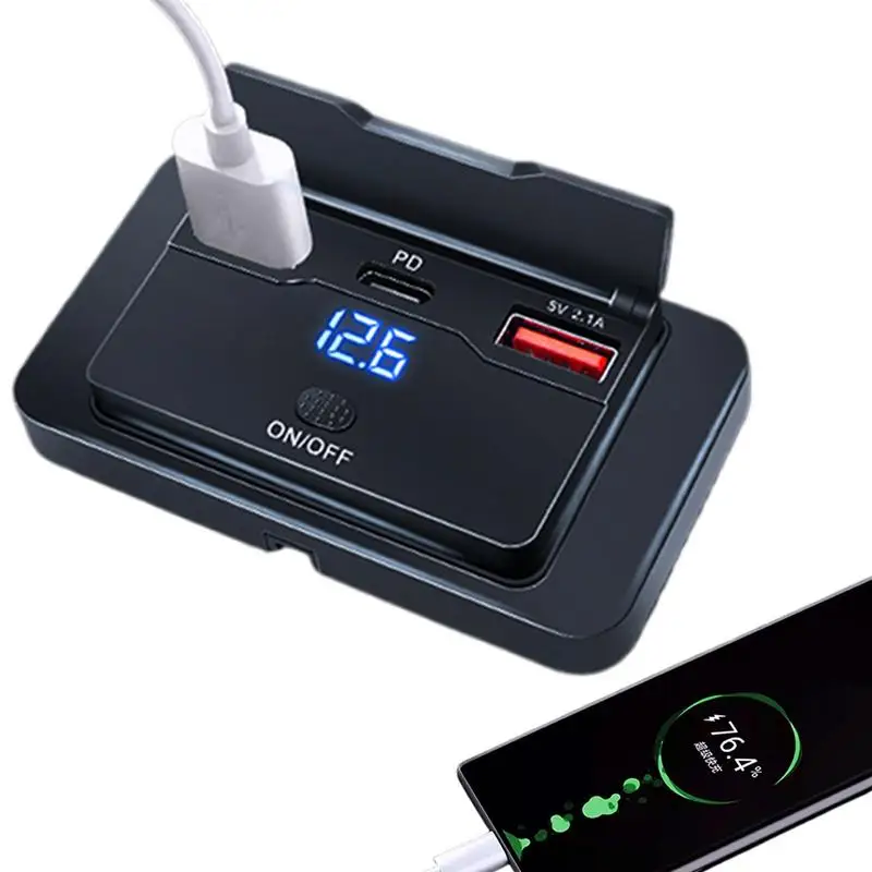 

RV USB Outlet 76W USB Adapter With 3 Charging Ports No-Drilling Vehicle Modification Socket Charging Panel for RVs Boats Trucks