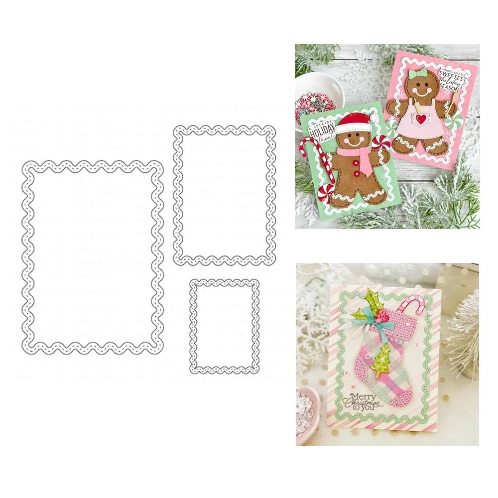 New 2026 Border Bling Skinny Cutting Dies Scrapbooking for Paper Making Frames Card Craft no Clear Stamps
