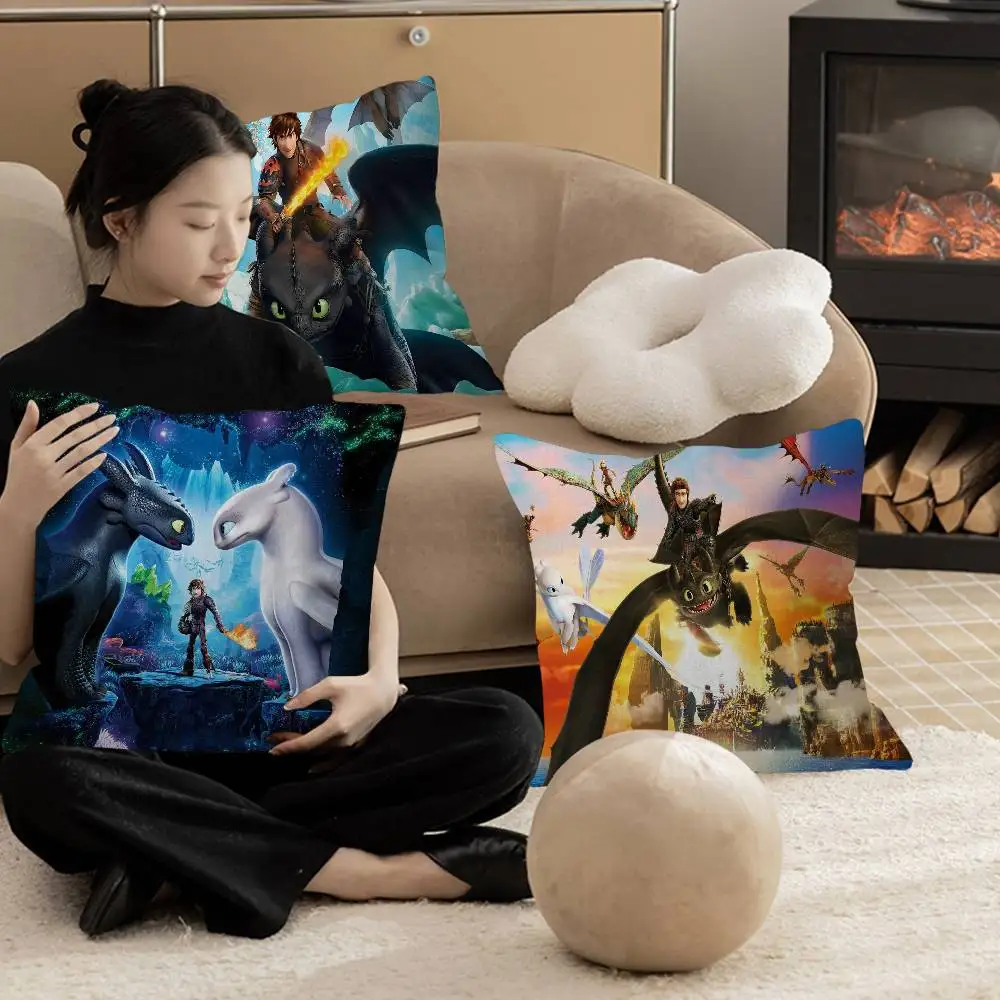 H-How To-Train Your D-Dragons Personalized Pillow Dust Cover Bedroom Kids Party Decoration Pillowcase Birthday Children Gift