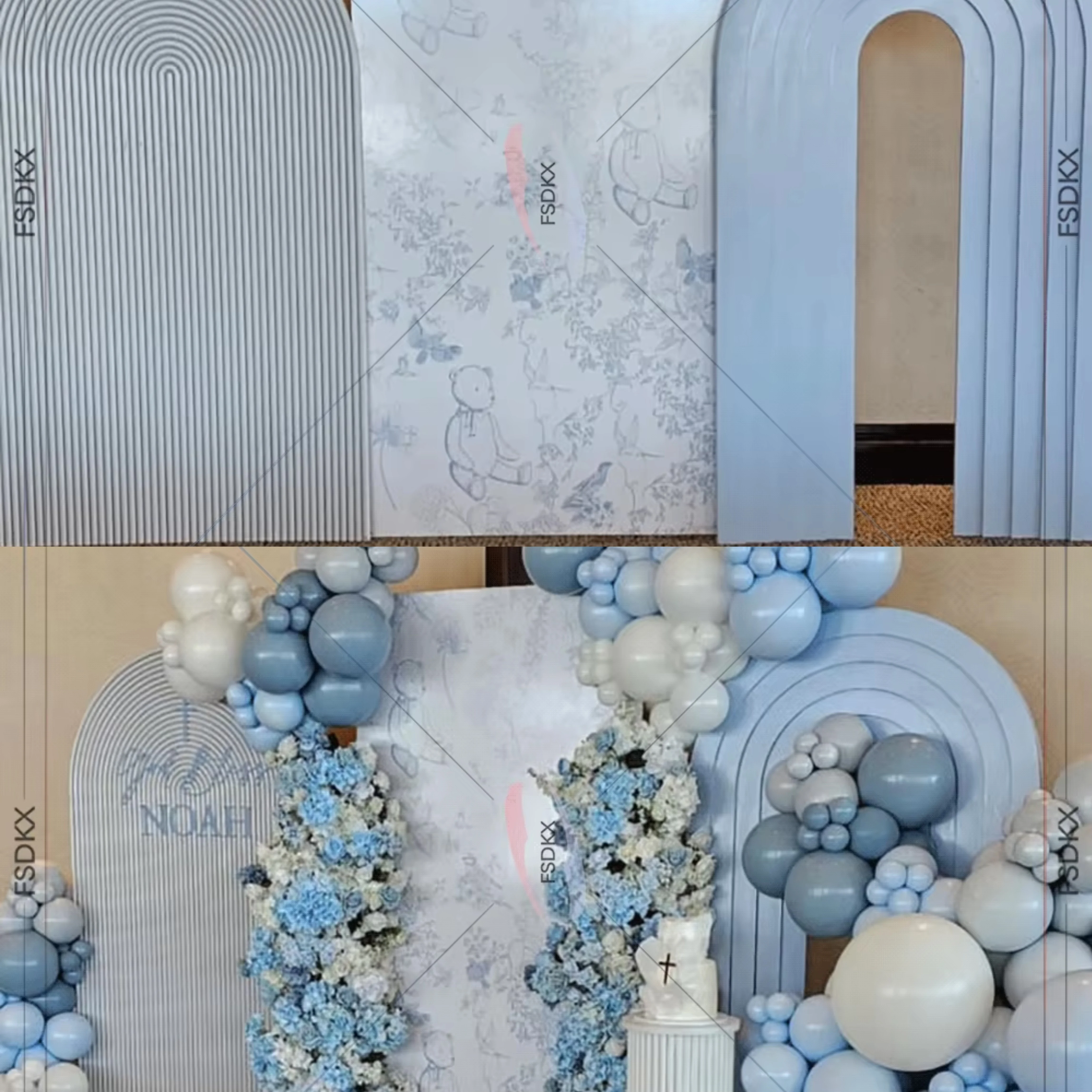 

Wedding Event Pvc Blue Arch Backdrop Event Decoration Wedding Party Supplies Pvc Arch Panel Wall and Flower Backdrop