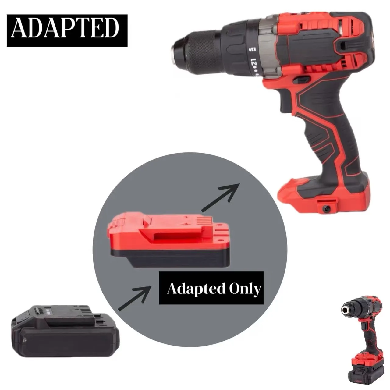 

Адаптер батареи для литиевого преобразователя Hyper Tough 20 В в преобразователь сверлильного инструмента Bauer 20 В (без батареи и инструмента)