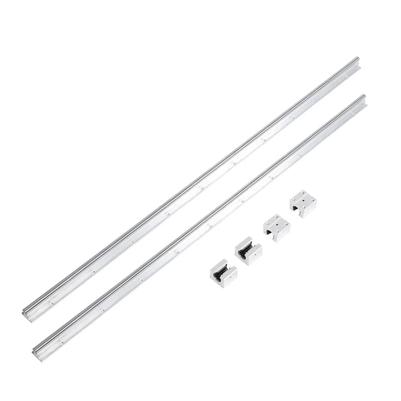 2 Pieces Of SBR12 300MM Linear Guide Rail Full Support Linear Guide Axis Guide Rail + 4 Pieces Of SBR12UU Bearing Seat