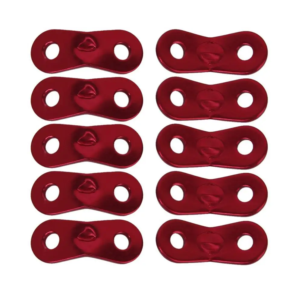 

10pcs Red Aluminum Alloy Rope Fasteners 38x15mm Self Locking Compatible 3mm 4mm Diameter Camping Hiking Tent Guyline Secure