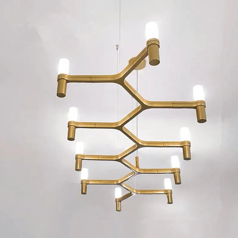 Imagem -05 - Coroa Major Nordic Chandelier para Cozinha e Hotel Grande Silver Tube Creative Modern Led Art Designer de Luxo