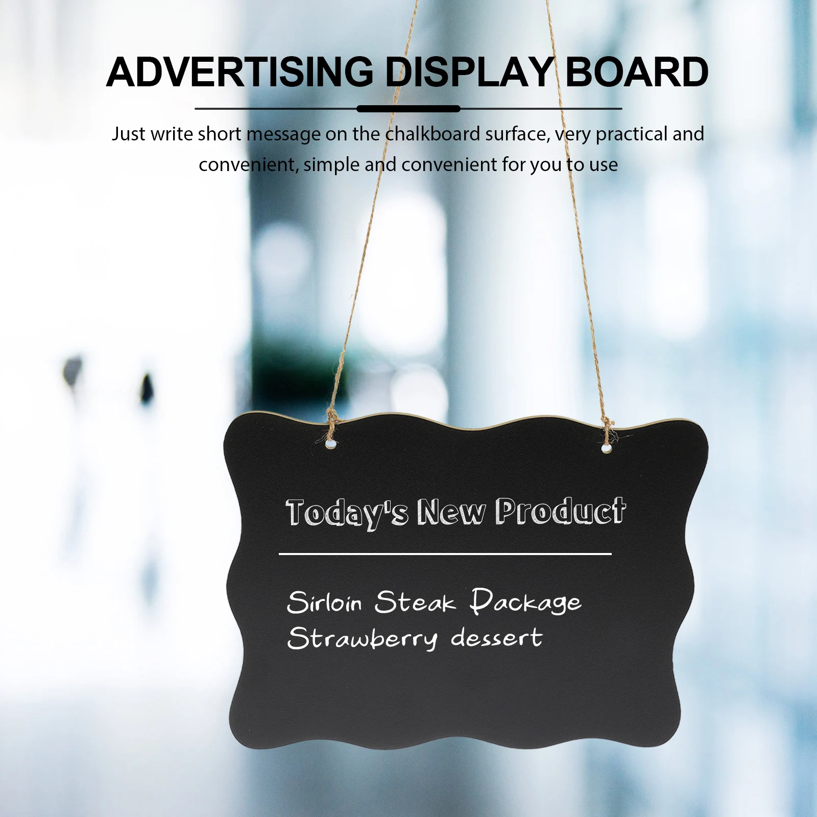 Small Chalkboard Sign Wall Hanging Double Sided Message Board for Door Decor Shop Office Use High Grade Density Board Reusable