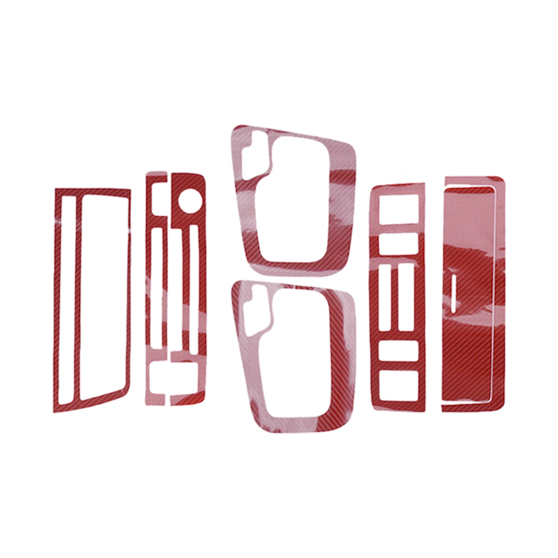 سيارة الداخلية داش مجلس والعتاد التحول غطاء اللوحة المركزية ملصق صالح لسيارات BMW 3 سلسلة E46 1998-2005 5D ألياف الكربون الحمراء نمط LHD #4