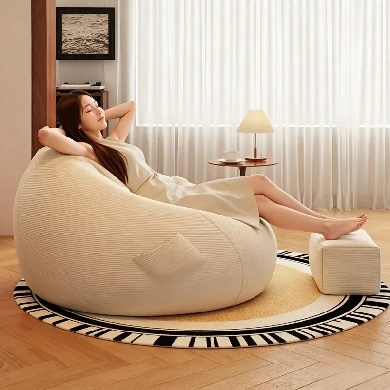 Functional Oversized Spacious Upholstered Bean Bag Sofas Flexible Relaxing Modern Smooth Bean Bag Sofas Poltrona Sacco Furniture