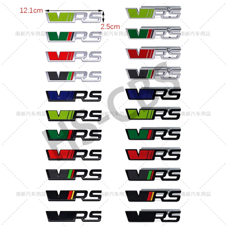 Metal 3D VRS Badge Car Front Grill Emblem VRS Rear Trunk Decal Stickers For Fabia Octavia Rapid Superb Yeti  Karoq Vision Kodiaq