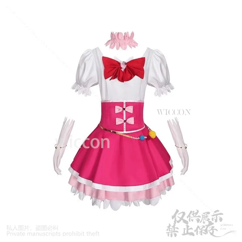 25COSMaho Girls Precure! تأثيري Asahina Mirai أنيمي علاج معجزة زي جميل لطيف كعكة فستان الوردي جيراي كي الفتيات الباروكات Custo