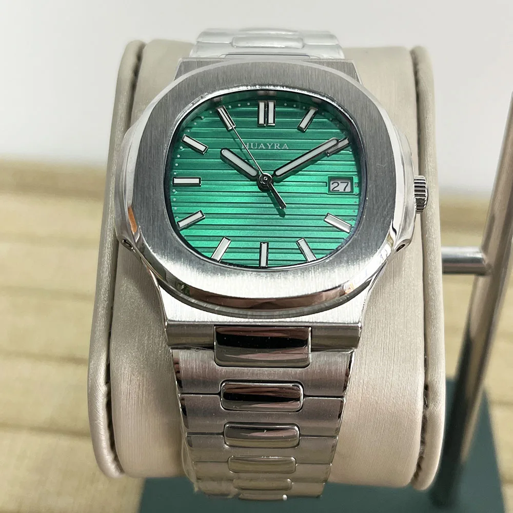 High quality Men\'s polished case Green dial Watch NH35 Watch 41mm Automatic Mechanical 316L stainless steel waterproof watch