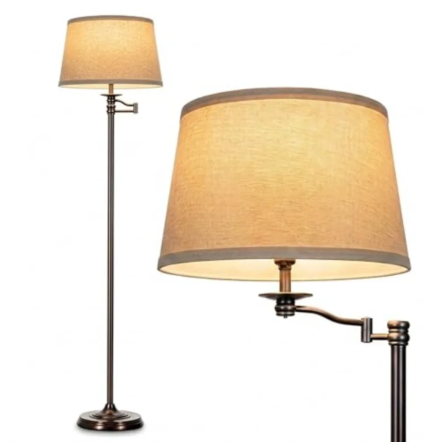 

Caden LED Floor lamp Great Living Room Décor Tall Lamp With Swing Arm Classic Lamp for Living Rooms and Offices Industrial Stan
