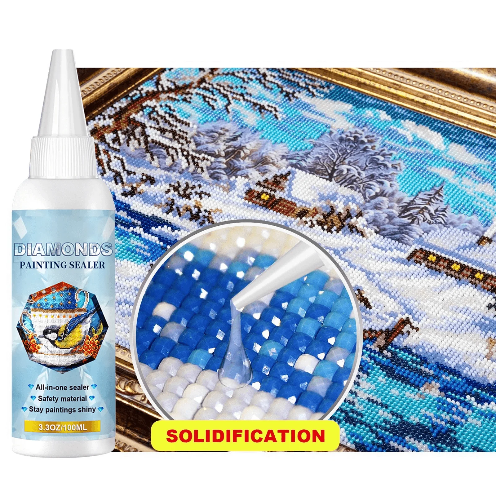 Diamond Painting Sealer Glue DIY 5D Diamond Painting Puzzle Brightener Transparent Glue Quick Drying Hold Shine Effect Sealant