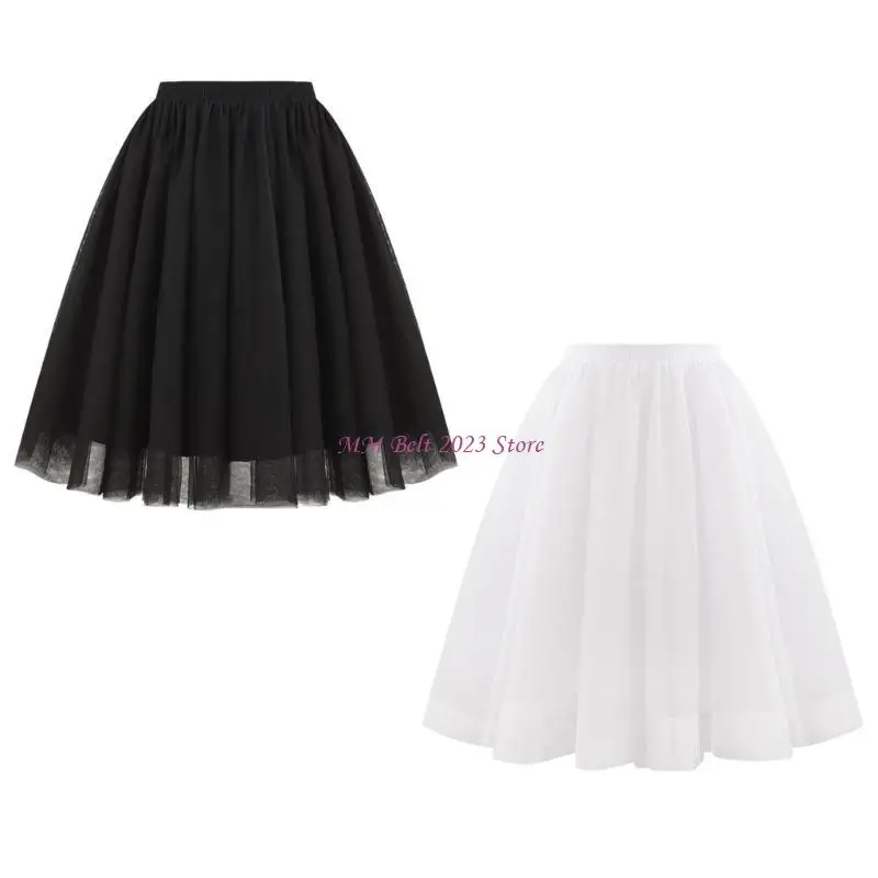 49ME Stylish A Line Skirt With High Waist And Pleated Mesh Design Layered Skirts Unique Short Dress For A Sophisticated Look