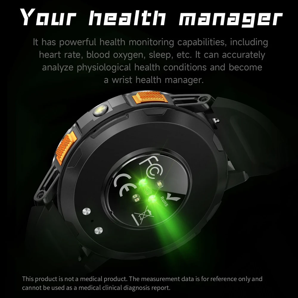 For Xiaomi GPS Sports Smart Watch Men 400 mAh Battery Compass Military Outdoor Fitness Watch Heart Rate BT Calling Smartwatch