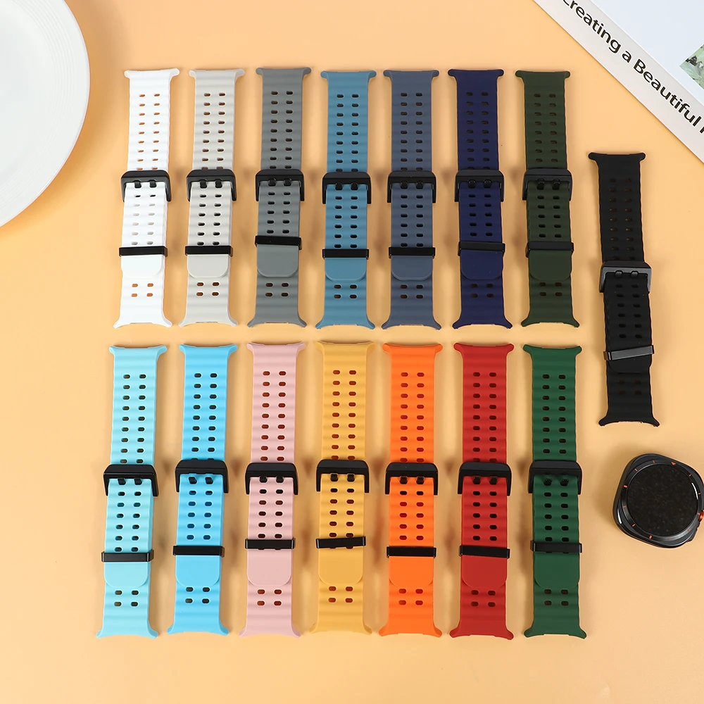 Marine Band For Samsung Galaxy Watch Ultra(2025) Accessories Silicone Sport Bracelet Correa Galaxy Watch Ultra2 Ultra 47mm Strap