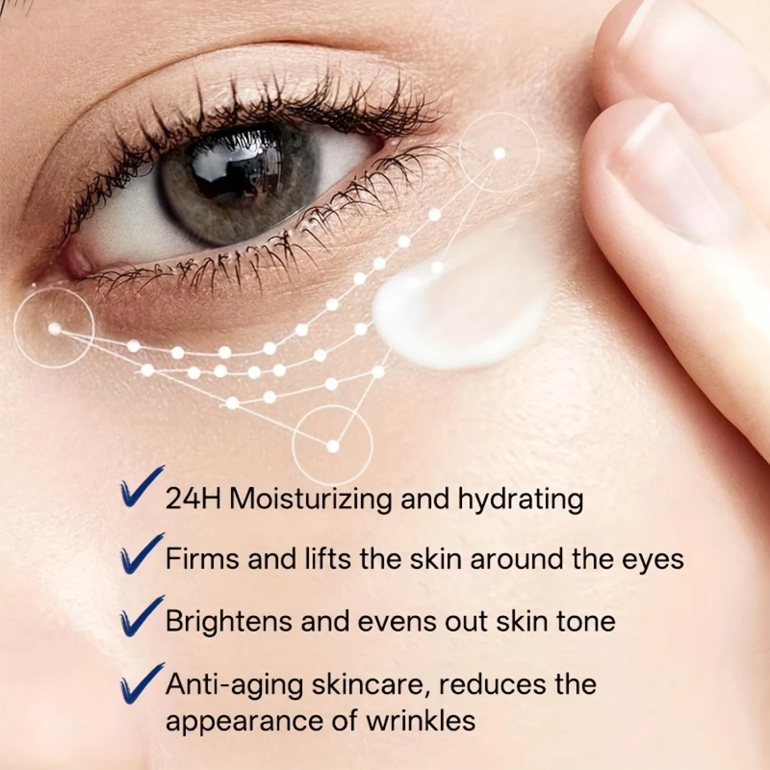 Calcium Dark Spot Cover Eye Cream with Niacinamide Collagen, Hydrating Radiance Brightening Under Eye Skin Care