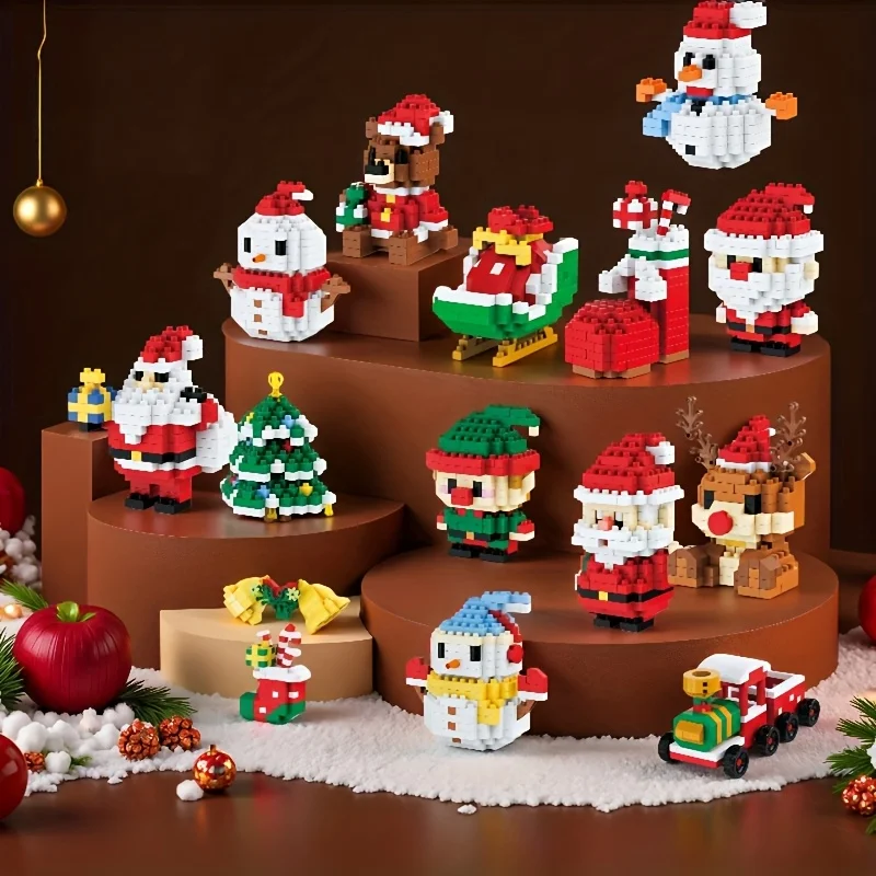 

Новый рождественский подарок из строительных блоков, 2587 предметов креативное рождественское украшение из строительных блоков, набор рождественских строительных блоков, с
