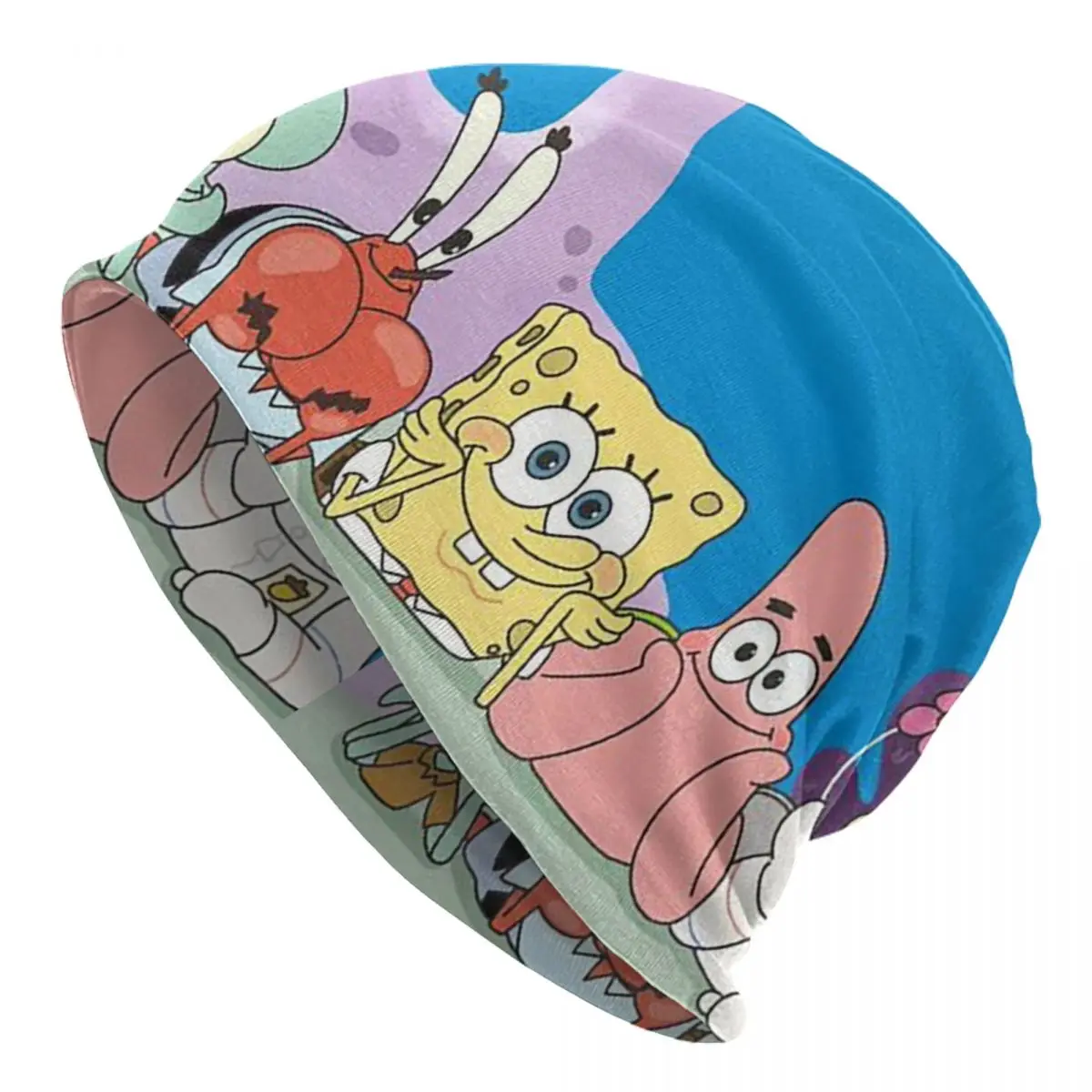 SpongeBob SquarePants Warm Knitted Cap Hip Hop Bonnet Hat Autumn Winter Outdoor Beanies Hats for Unisex Adult