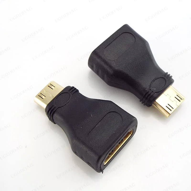 1/2PCS Mini HDMI-compatible  Converter Male To Standard Extension Cable Adapter Female to Male Convertor Gold-Plated 1080P