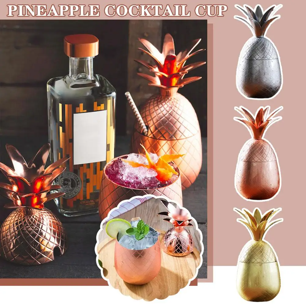 Stainless Steel Cocktail Cup Pineapple Cocktail Special Bar Multifunctional Molecular Moscow Cup Mule Metal Cup V8N0