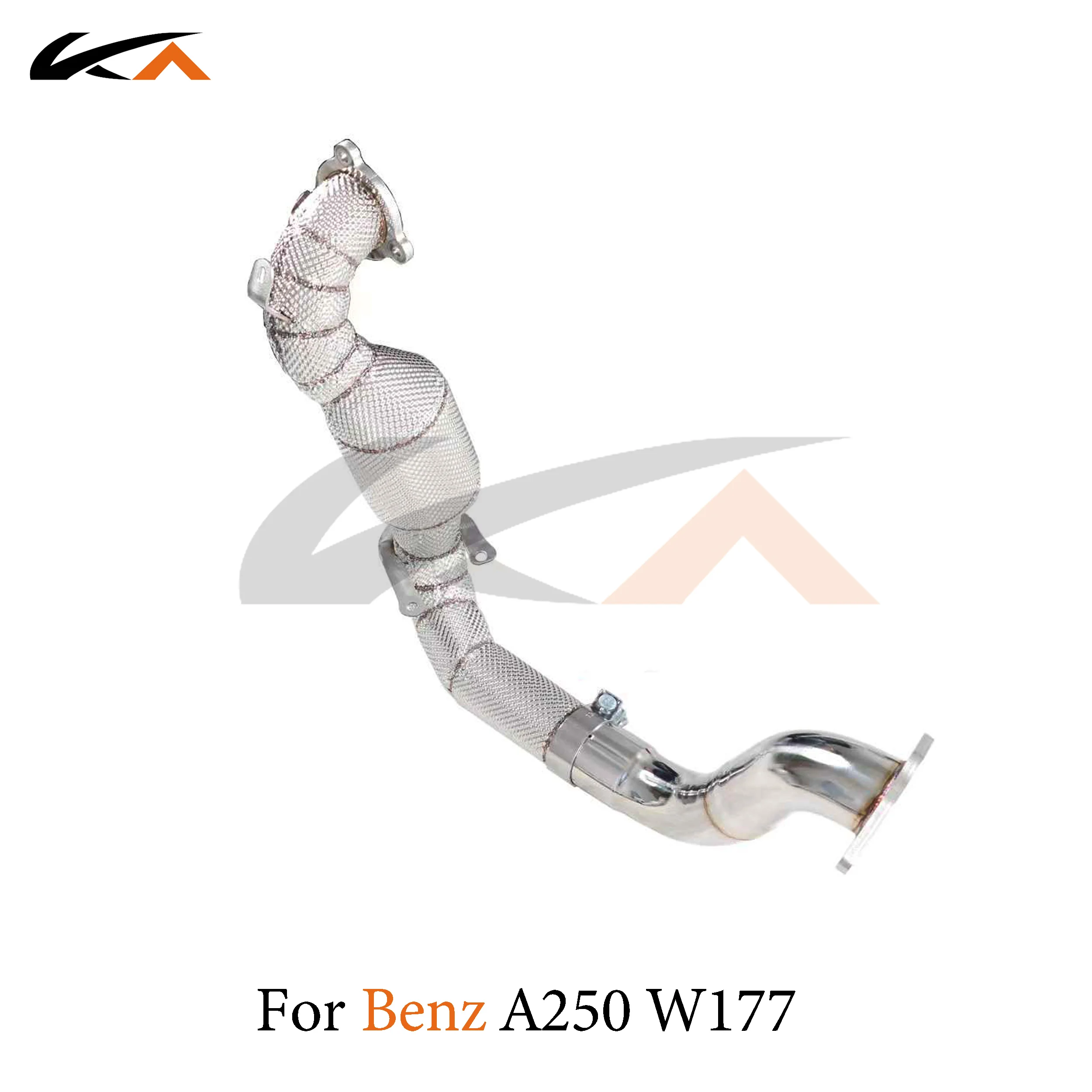 KA Tuning exhaust system header stainless downpipe for Mercedes-Benz A250 W177 axle pipe catalysis heat shield