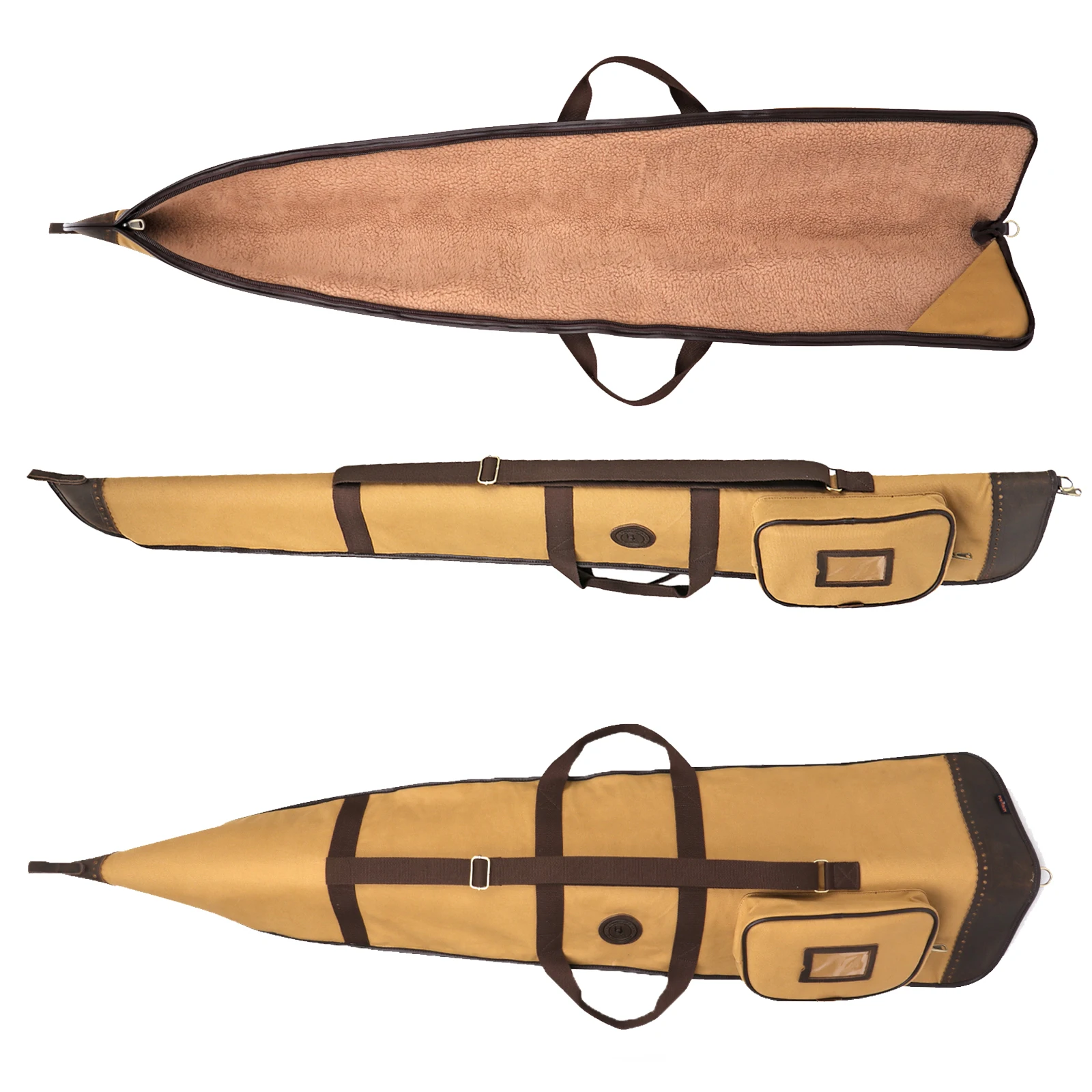 

Чехол для ружья Tourbon Vintage Canvas, мягкий, с подкладкой, для охоты и стрельбы, с карманом, цвет хаки, 136 см