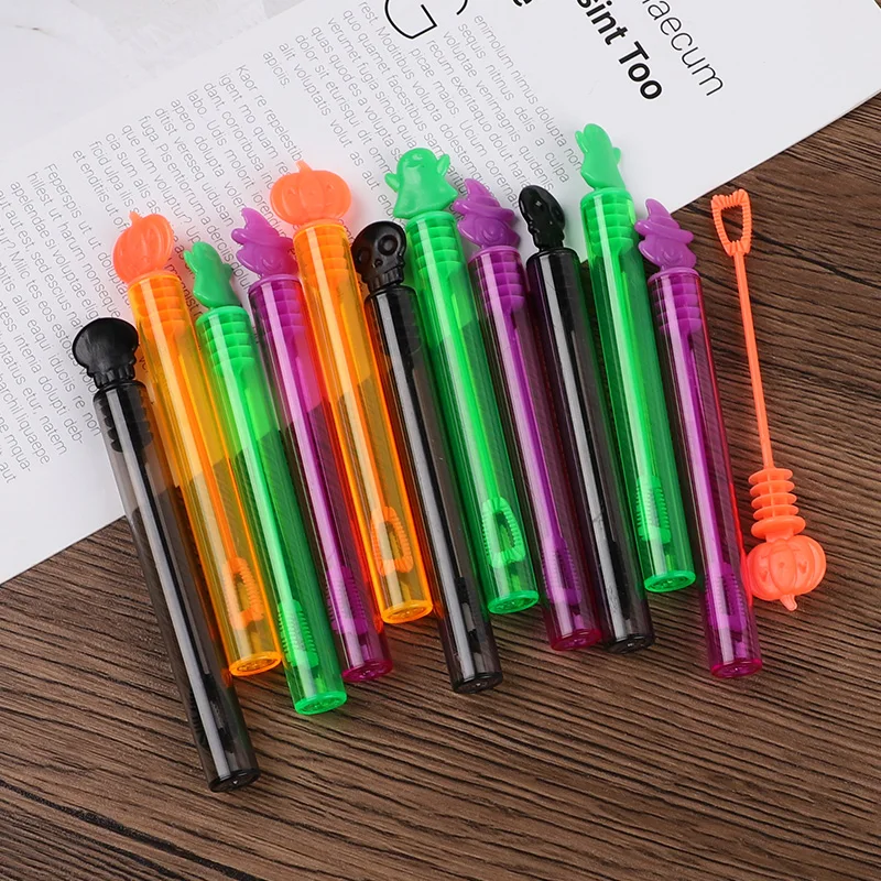 12-36Pcs Halloween Bubble Soap Bottles Kids Trick or Treat Gift Toys Party Favors Pumpkin Ghost Design Empty Tube Wand No Bubble