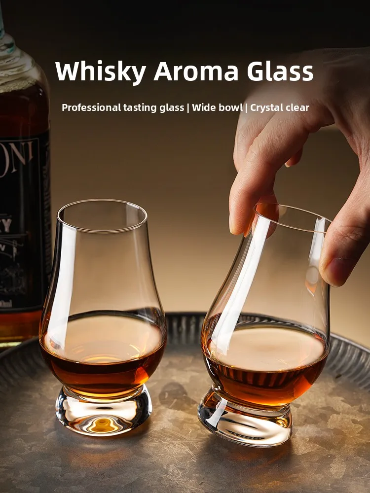 Crystal Glass Whiskey Tasting Cup Set Professional Malt Whiskey Snifter Cup with Coaster Japanese Style Retro Whiskey Glass Set