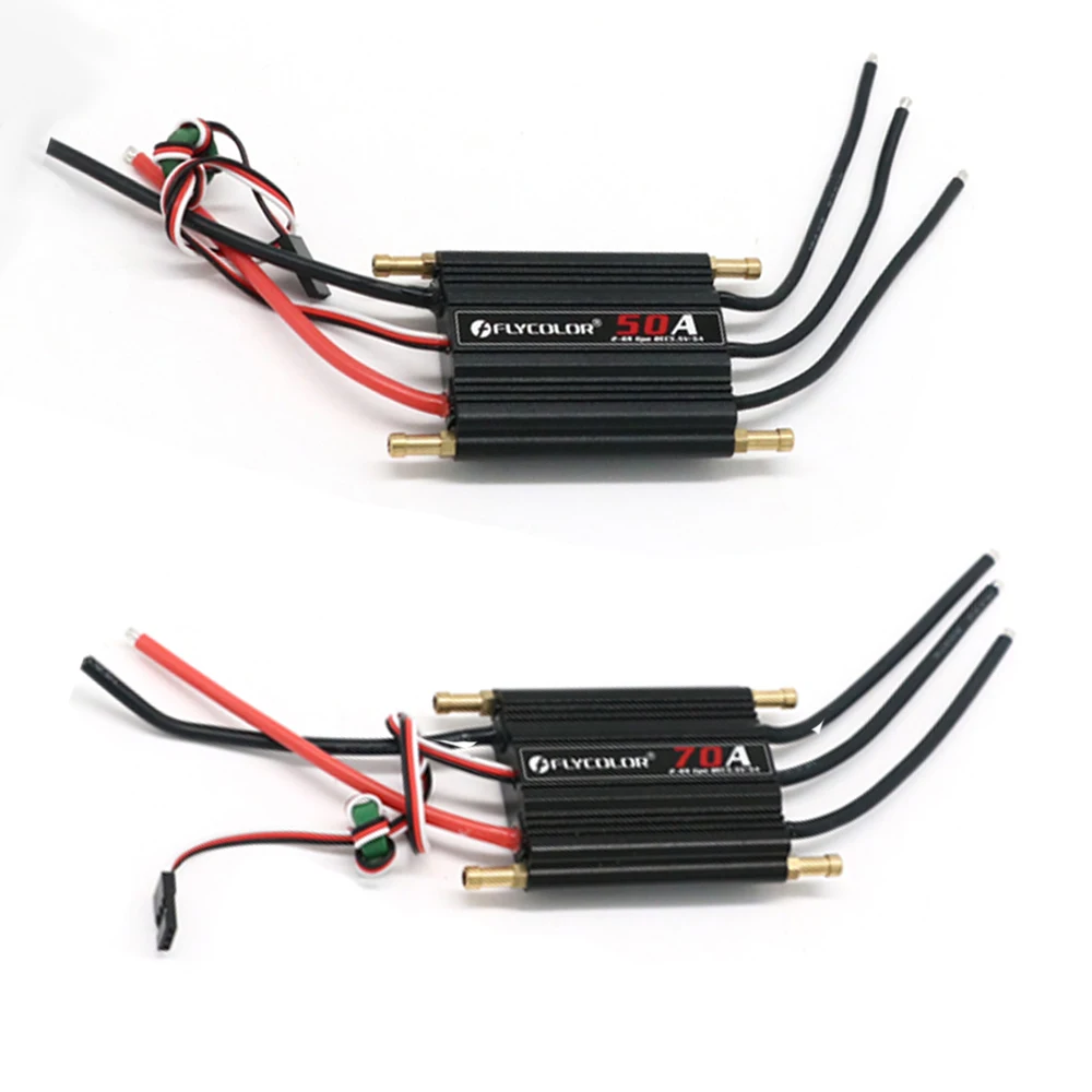 Bezszczotkowy regulator prędkości ESC Flycolor 50A 70A 90A 120A 150A z obsługą kart progamingowych 2-6S Lipo BEC 5.5V/5A do łodzi RC