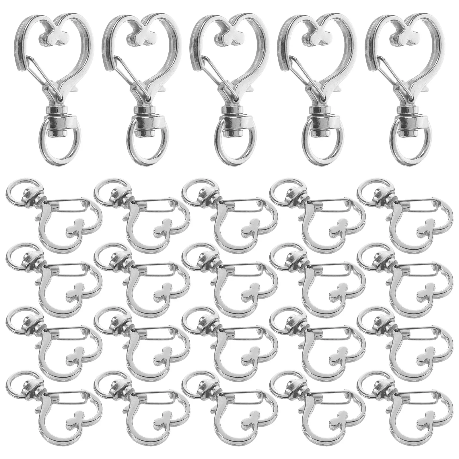 

50 pcs Keychains Heart Shaped Key Ring Buckle Women Keyring Premium Alloy Durable Long Use Easy Decoration Creative Style Gifts
