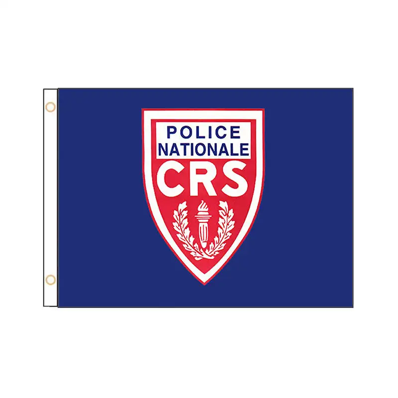 Bandera de la policía nacional de Francia CRS, tapiz, pancarta, 2x3 pies, 3x5 pies, poliéster, doble costura, decoraciones de colores vivos, GQ-012 para exteriores