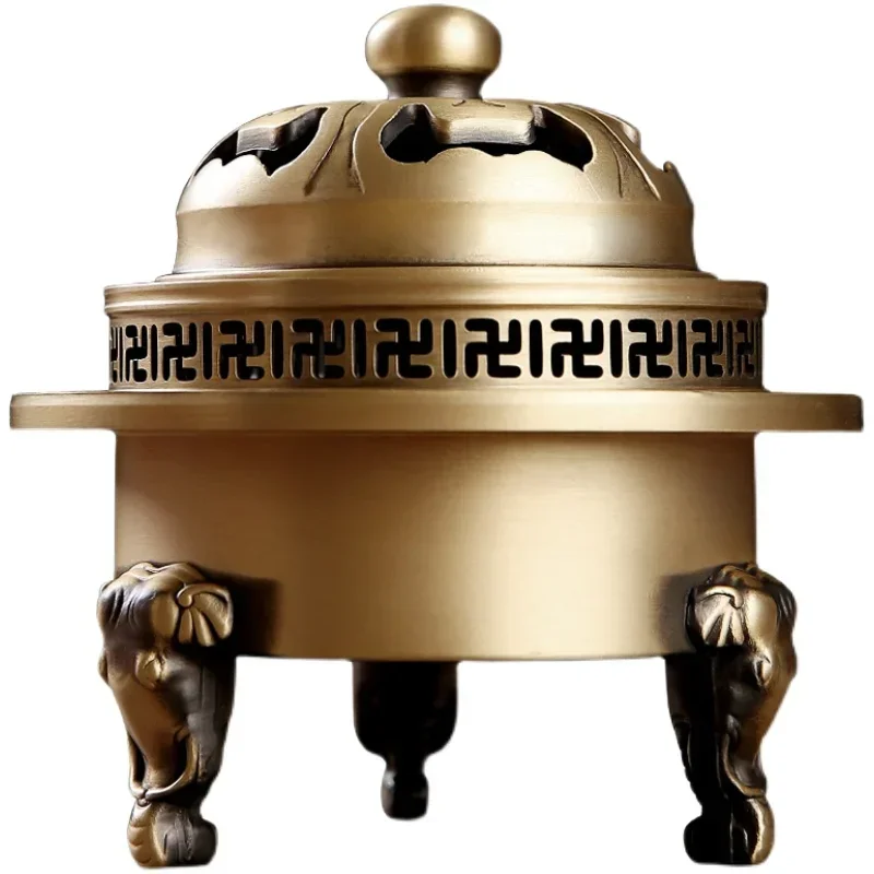 

Brass Holy Elephant Three-legged Smoke Supply Plate for Buddha-Tibetan High Temperature Fire Supply for Household