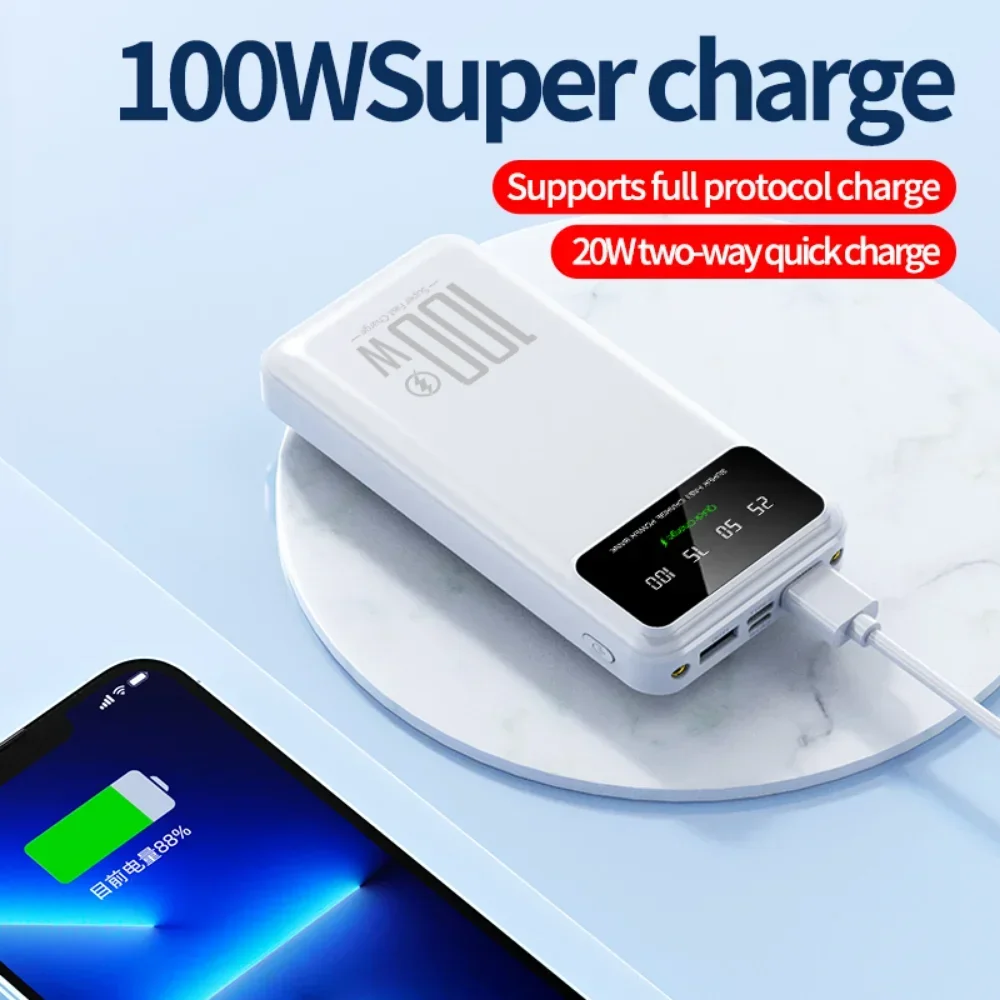 50000mAh de alta capacidad 100W banco de energía de carga rápida cargador portátil batería Powerbank para iPhone Huawei Samsung