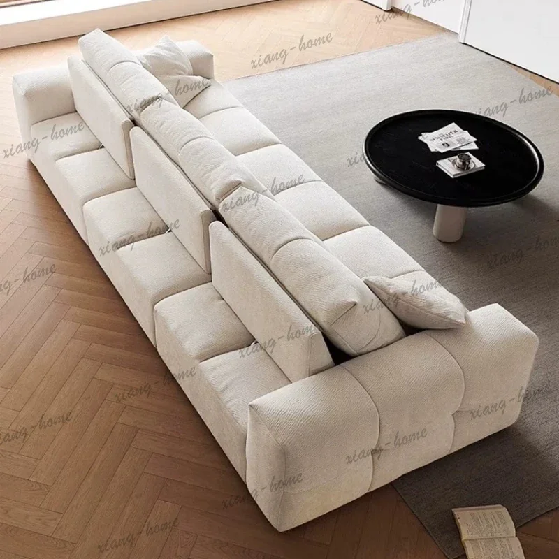 LSModern Simple Chenille Fabric Sofa Living Room Adjustable Backrest Sitting Deep Lazy Living Room Sofas And Seating Furniture